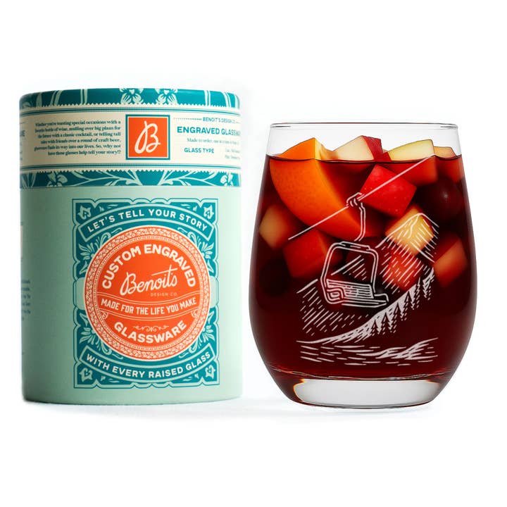 Benoit's Design Co. - Wholesale Cocktail/liquor glass - Chairlift Drinking Glasses7