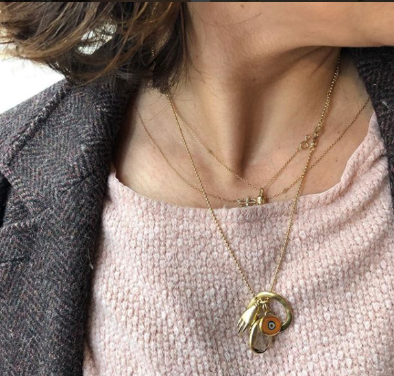 Juju Supply Co. - Wholesale Pendant/Charm Necklace - Orange Protection JuJu Eye in 24K Gold15