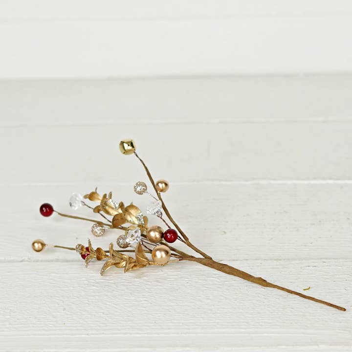 Holiday Depot Inc. - Wholesale Christmas Decoration - 32386- 32386- 14in Pick-Mix Acrylic and fancy berries with g