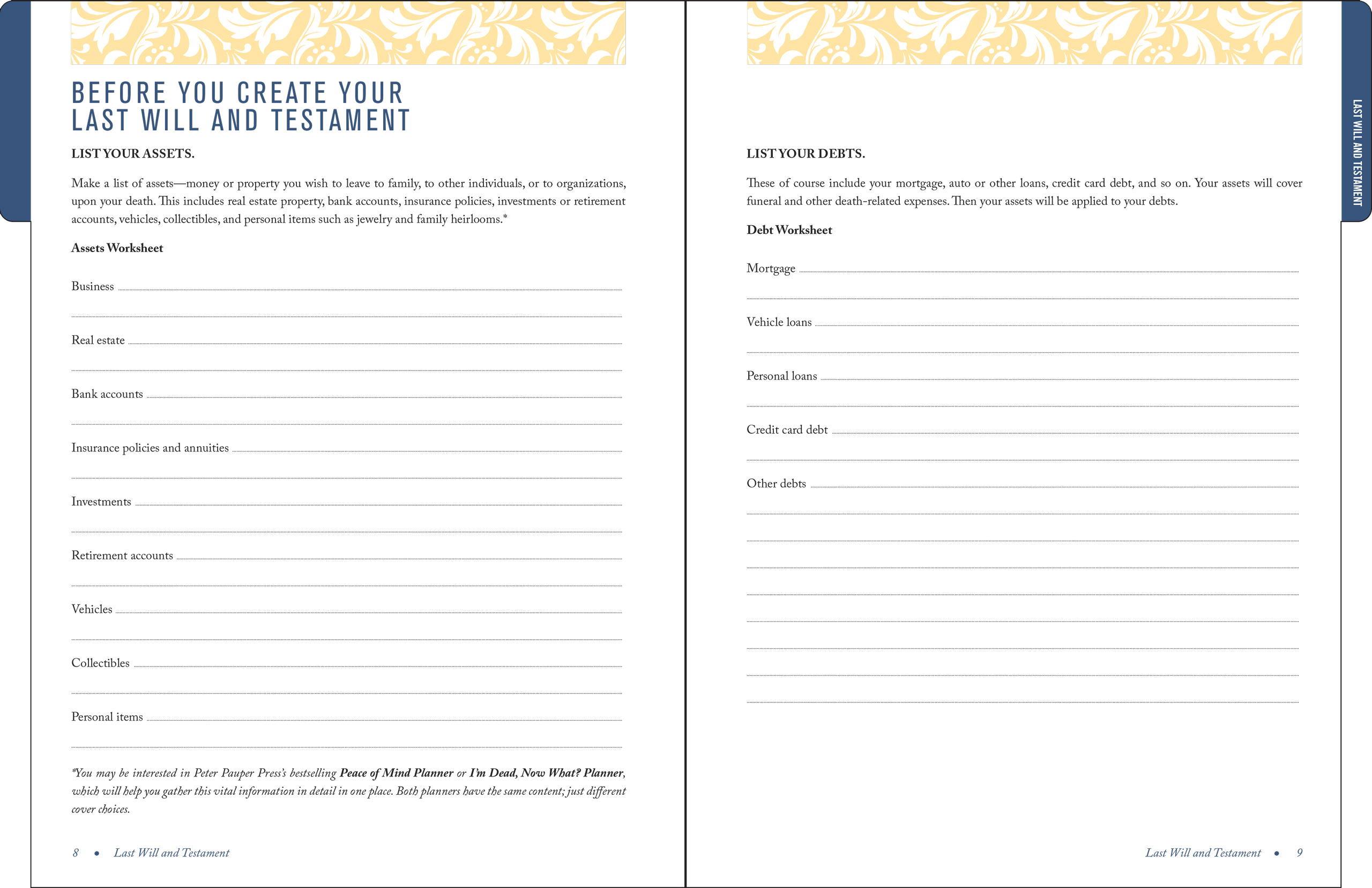 Peter Pauper Press - Wholesale Planner - My Family Estate Legal Document Kit2