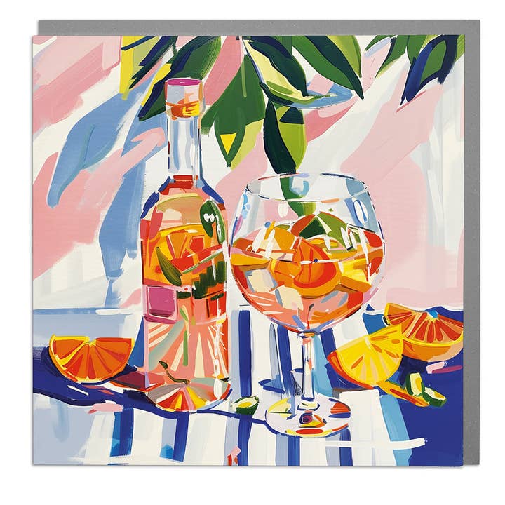 Aperol Spritz Day Art Greeting Card – Lola Design for wholesale by Lola Design Ltd
