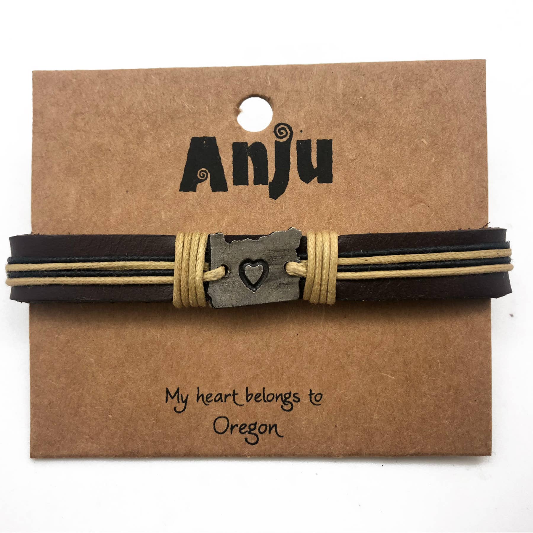 Anju Jewelry – Großhandel Armband mit Charms/Anhängern – Home State Schmuck - Zinn Lederarmband28