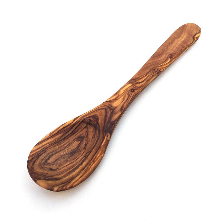 medina mood - Wholesale Kitchen Spoon - Hamburg cooking spoon with wide curved handle made of olive wood7