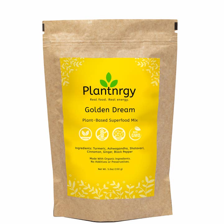PLANTNRGY - Wholesale Protein/superfood powder - Golden Dream - Plant-Based Superfood Mix - 227 gm