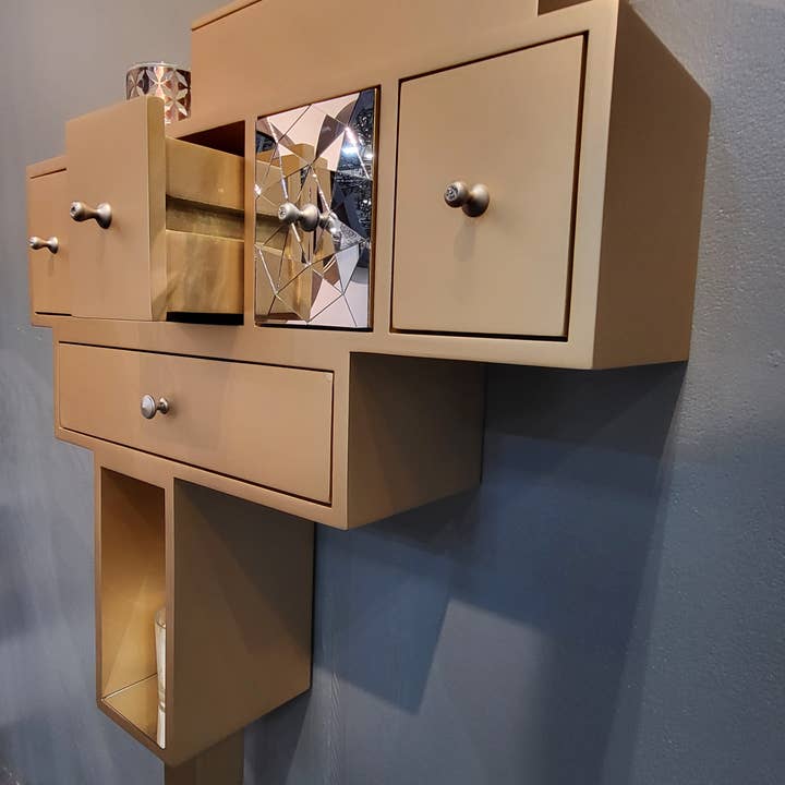 Onn Studio By Merit Home - Vente Console - Console à une jambe avec 5 tiroirs - meuble d'artisanat14