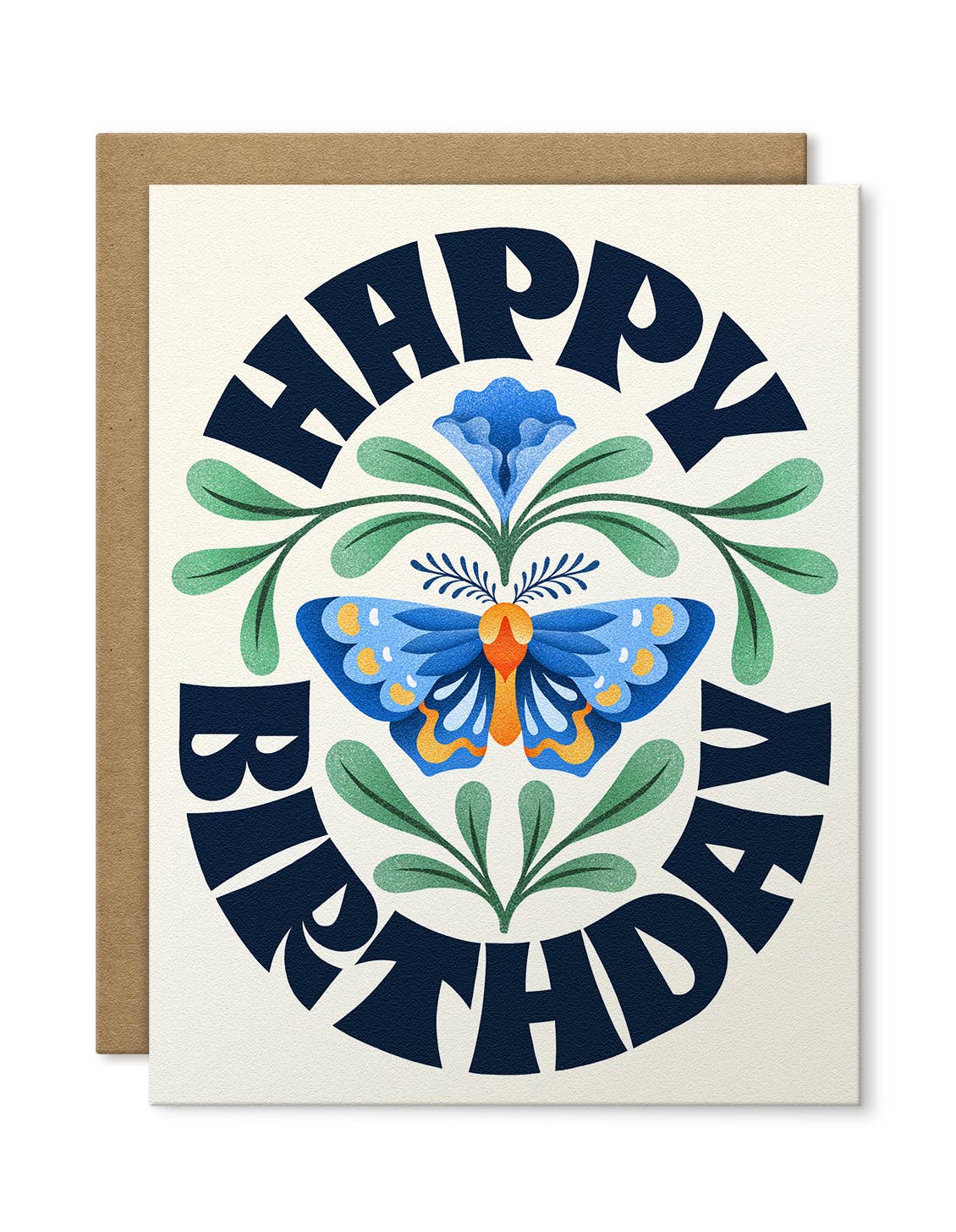 Julie Solvstrom Illustration - Wholesale Birthday Card - Happy Birthday Greeting Card | Yellow Card | Butterfly1
