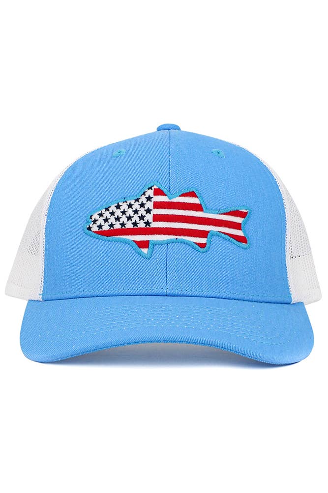 Hana - Wholesale Trucker Hat - Women's - Fish Flag Mesh Back American Flag Theme Baseball Cap8