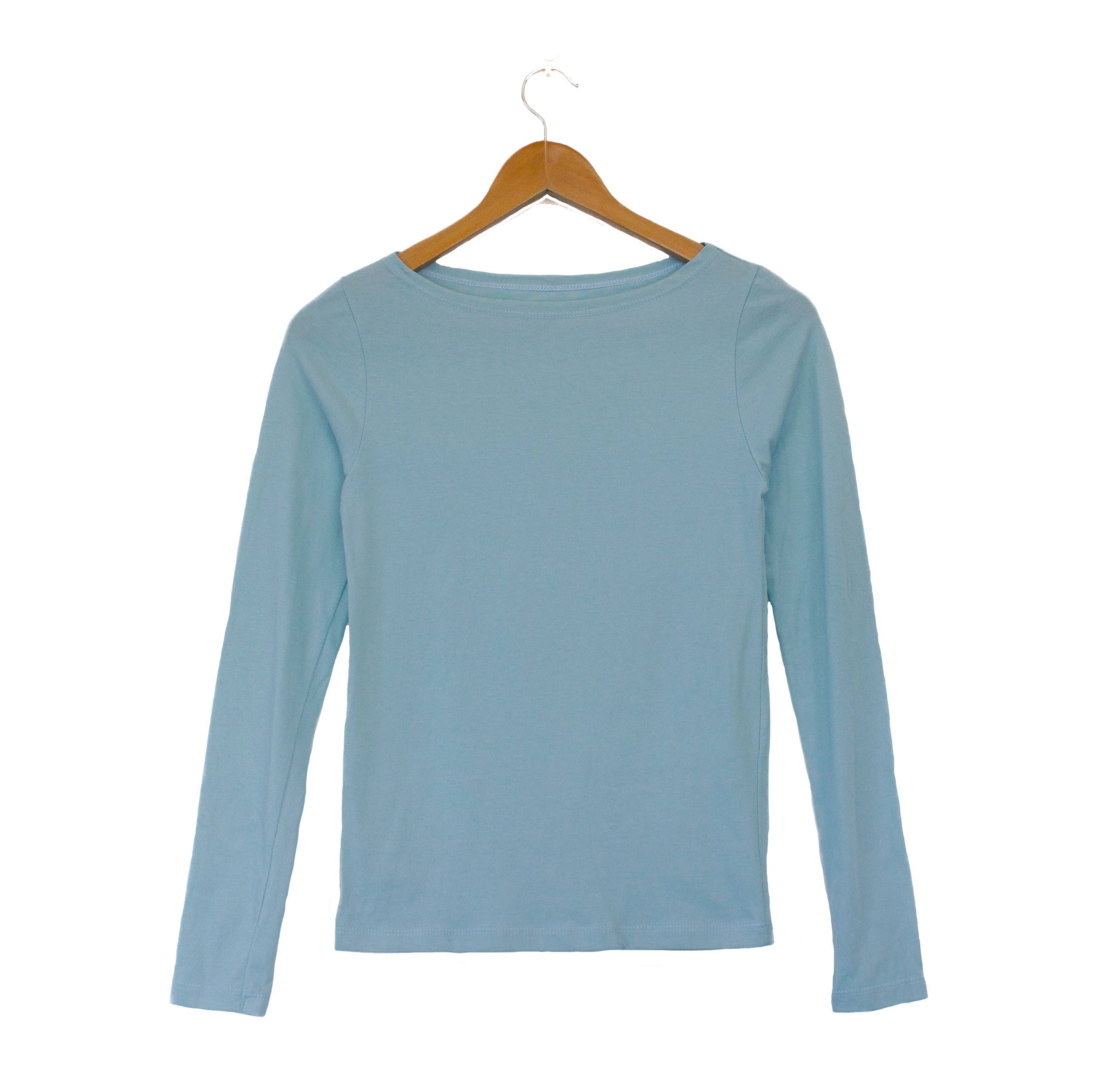 Clean Tee Factory - Wholesale T-Shirt - Women's - Boatneck Long-Sleeve Tee in Butter Soft Cotton/Modal0