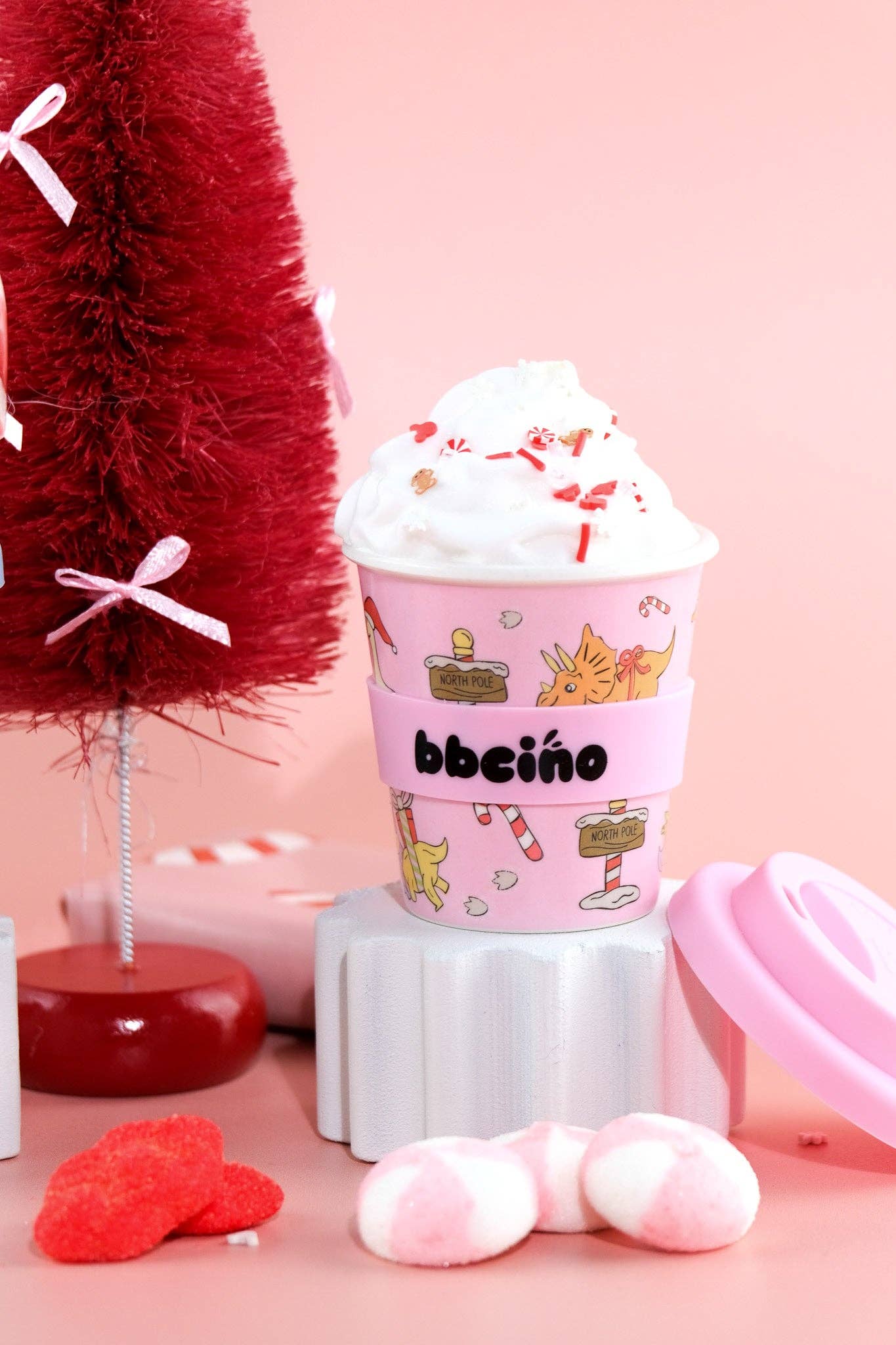 BBcino - Wholesale Drinking Glass/Cup - Kids & Baby - Santa’s Little Sipper in Pink - 120ml (STRAW INCLUDED)11