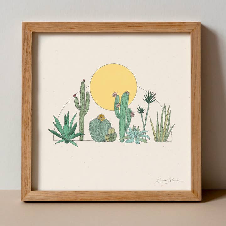 Cactus Sun Art Print - Hush Poppy Collection for wholesale by Kaari & Co.