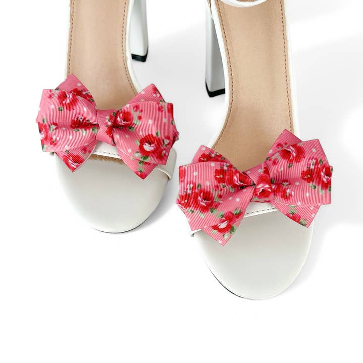 Roses Bow Shoe Clips for wholesale by Melissa Velia