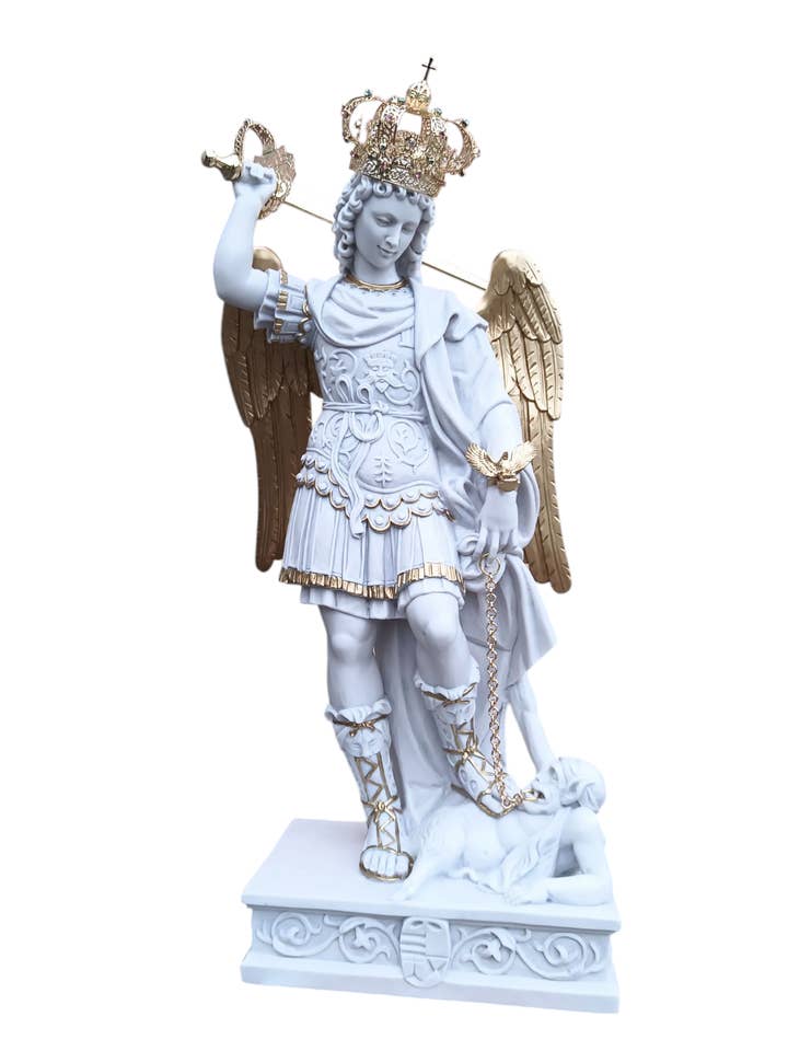 Statue of Saint Michael the Archangel cm. 64 (25.2 inches) for wholesale by Costa Articoli Religiosi