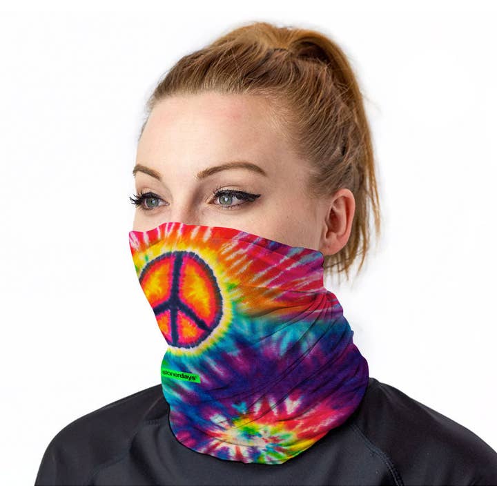 StonerDays Apparel - Wholesale Non-medical disposable mask - Tie Dye Peace Face Gaiter4