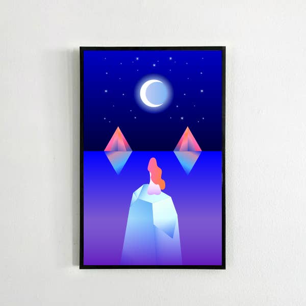 Imprimé La Lune pour la vente par Mystic Mondays