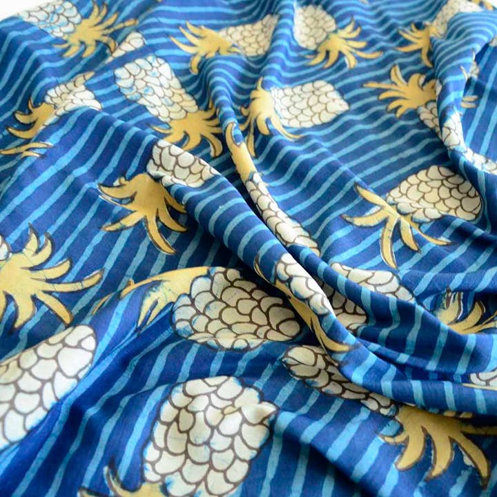 Ichcha - Vendita all'ingrosso Sciarpa - Donna - Sciarpa in Cotone e Seta Stampata a Mano | Hawa Hawaii Wrap1