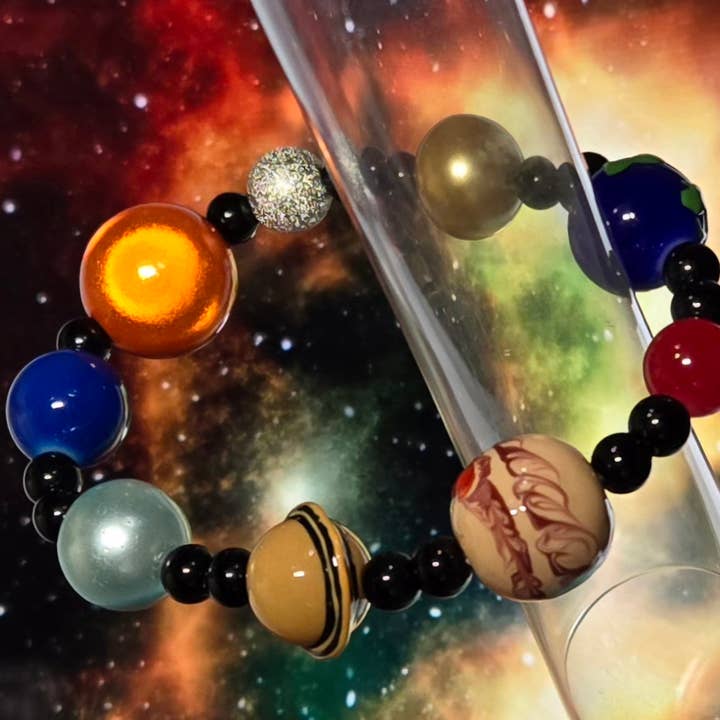 Fiona Accessories - Wholesale Beaded Bracelet - Solar System Galaxy Beaded Planet Bracelet Gift NEW5
