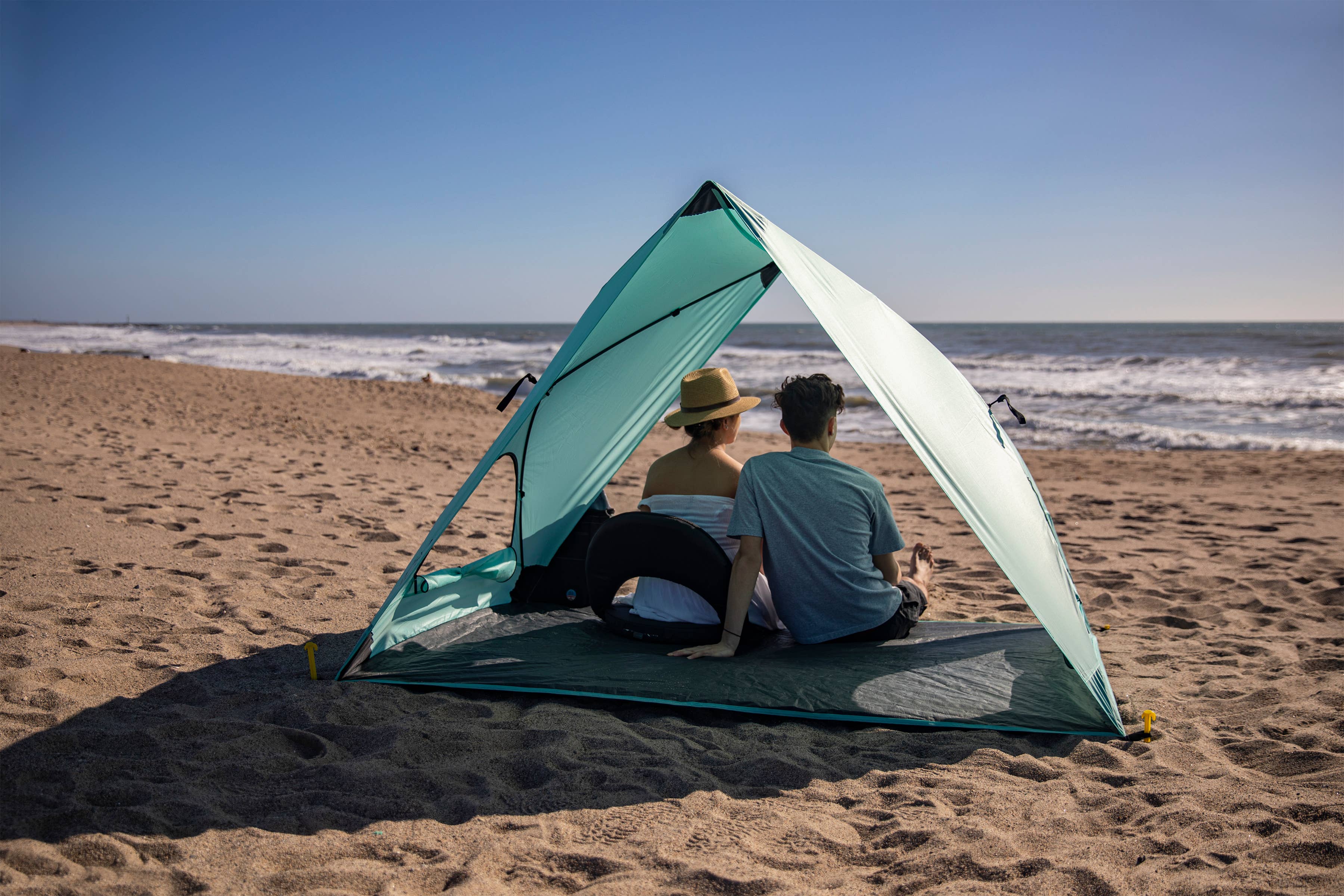 Ice Blue Pismo A-Frame Portable Beach Tent, (Ice Blue) for wholesale on Faire1