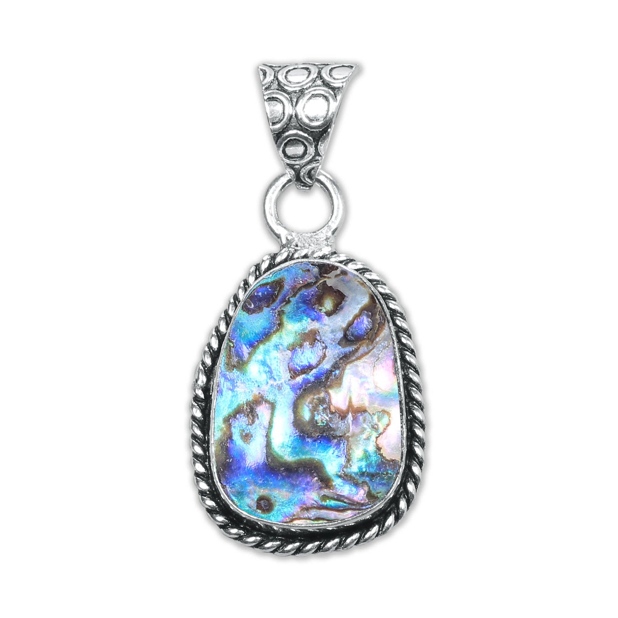 Handmade Jewels – wholesale Individual charm/pendant – Abalone Shell Designer Pendants - Handmade, Silver-Plated, Assorted Designs10