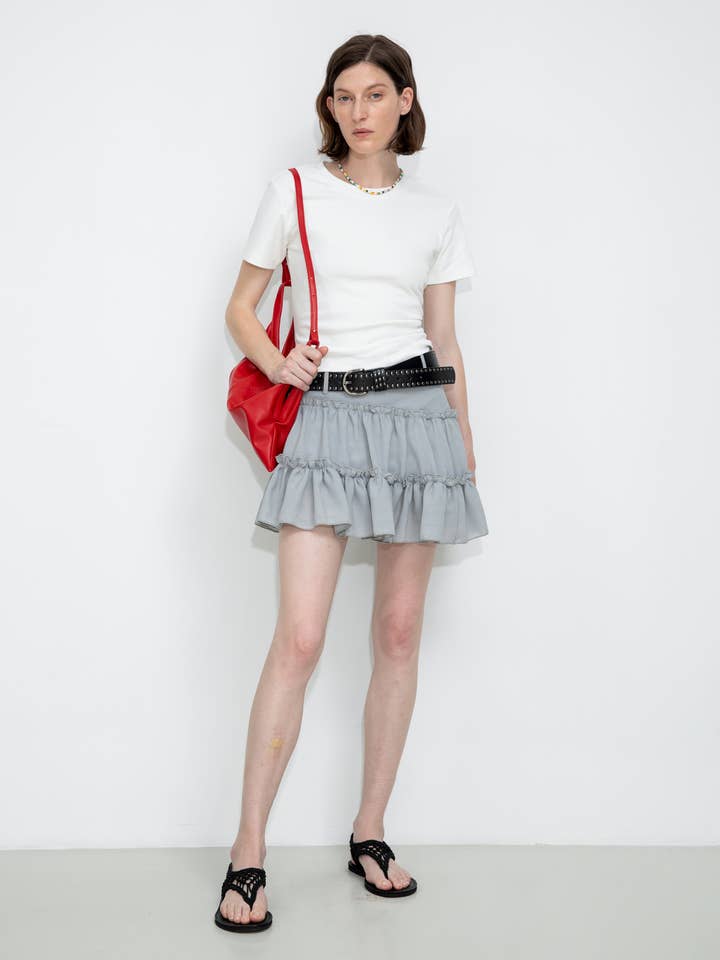 Asymmetrical Ruffled Mini Skirt for wholesale by CUBIC