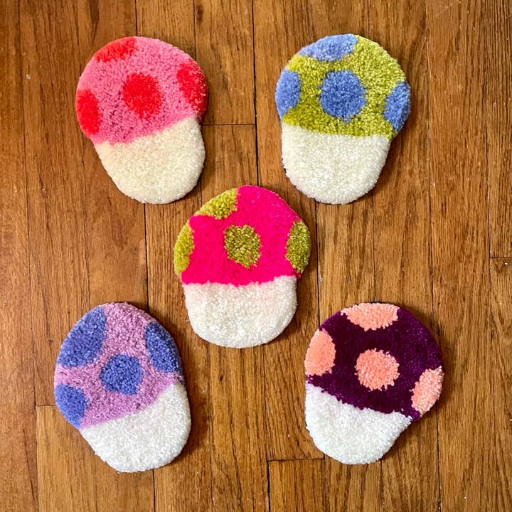 Mushroom Mug Rugs for wholesale by Hi Cutie