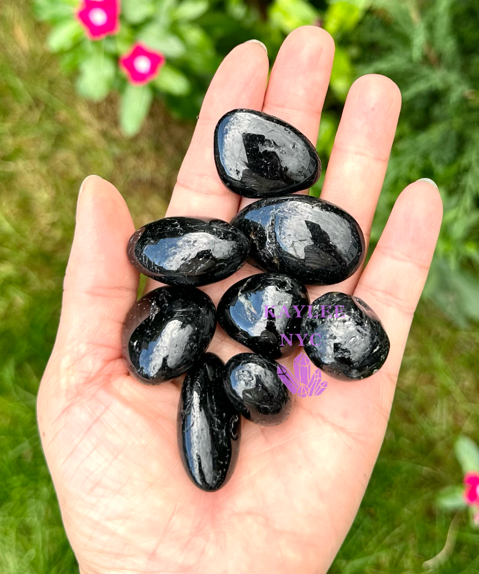 KayleeNYC - Wholesale Spiritual Stone/Crystal - 2 Lbs Natural Black Tourmaline Tumble Healing Energy2