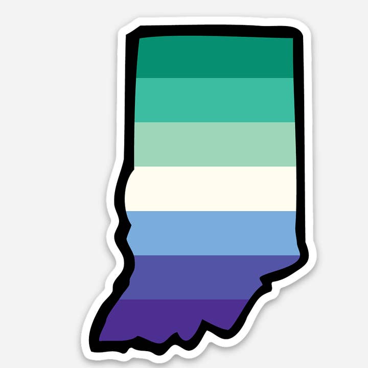 Gay Man Pride Indiana Sticker for wholesale by By Jean Elise