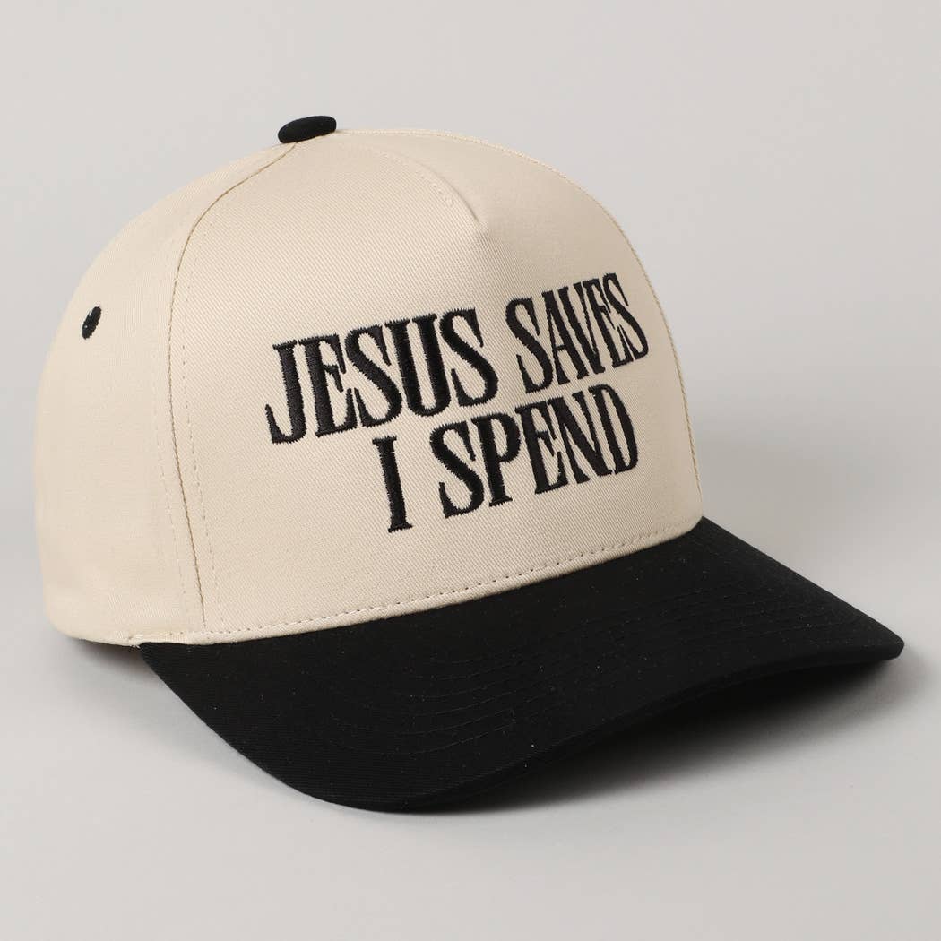 Fashion City - Wholesale Trucker Hat - Unisex - JESUS SAVES I SPEND Embroidery Trucker Hat1
