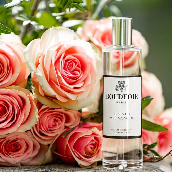 Boudeoir - Vente Vaporisateurs d'ambiance et de linge - Roses du Parc Monceau - Parfum d'intérieur