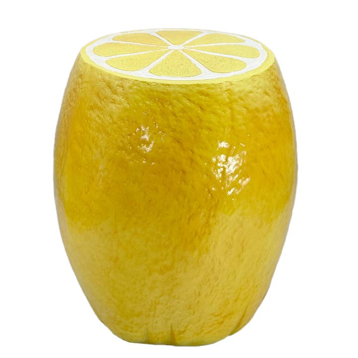Galt International Company - Wholesale Stool - 18" Lemon Stool Novelty Home Decor Polyresin3
