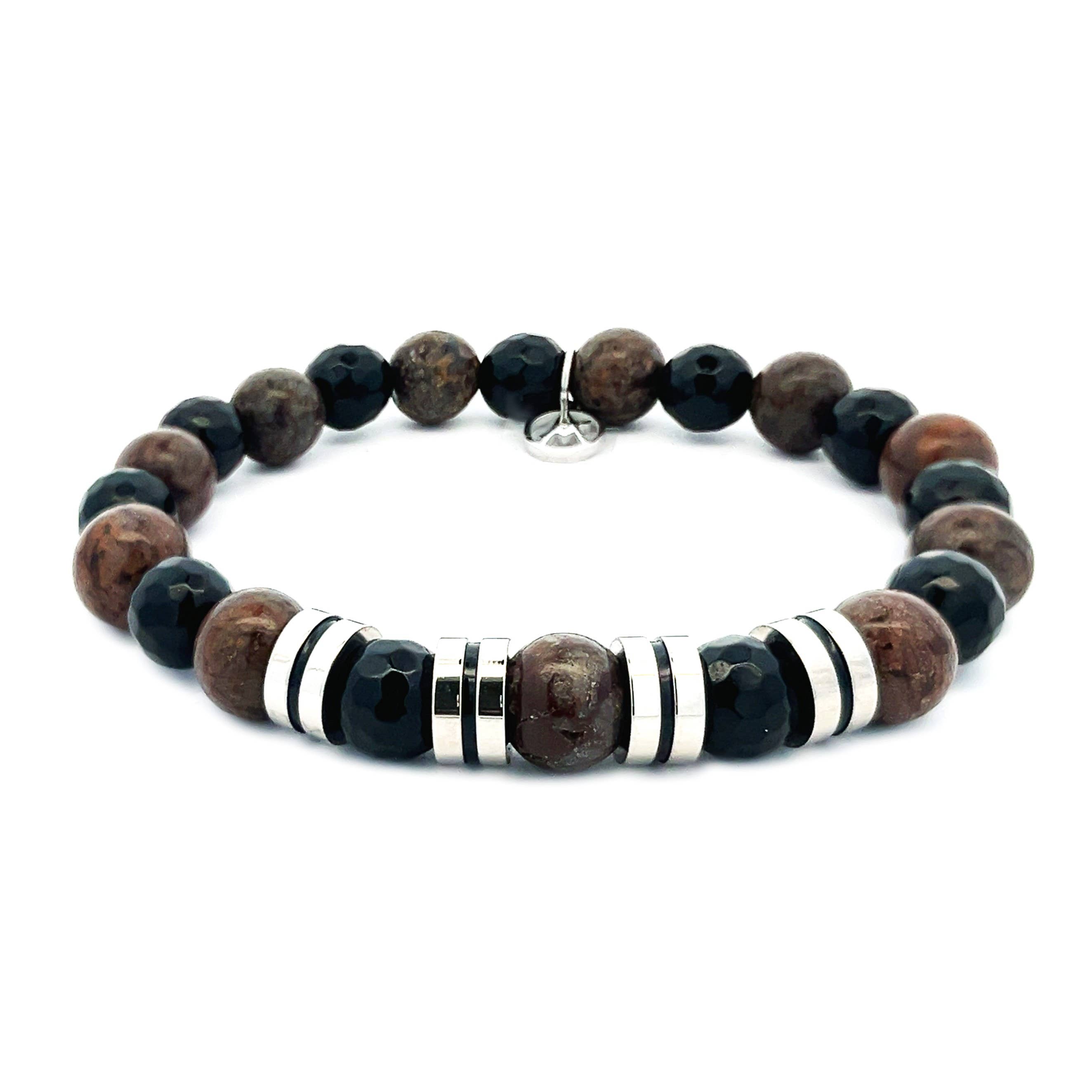 AMORINO SRL - Wholesale Beaded Bracelet - MEN'S BRACELET WITH STONE BEADS - KM23984E611/612/6132