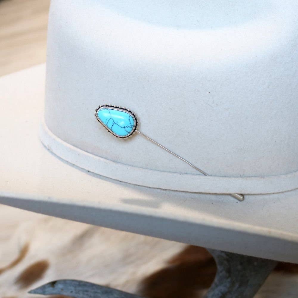 Willow Lane Hat Co. - Wholesale Hat accessory – Women's - Beaded Edge Turquoise Hat Pin - Sierra4