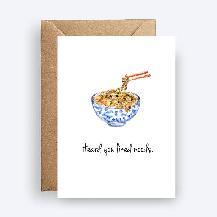 Heard You Liked Noods Mini Greeting Card for wholesale by Inkwell & Poppy