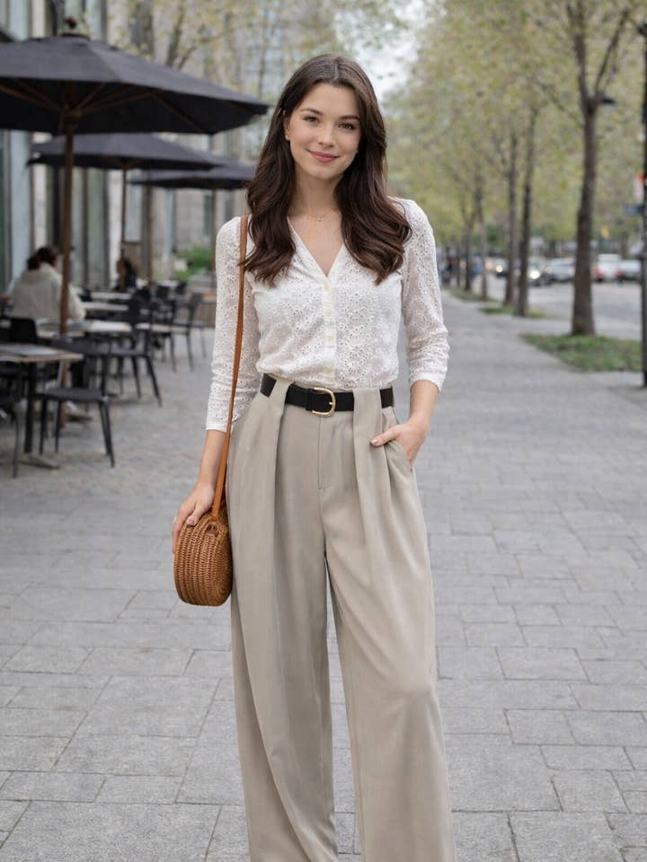 Pantaloni plissettati a vita elasticizzata per la vendita all'ingrosso da parte di Amy & Clo Invogue