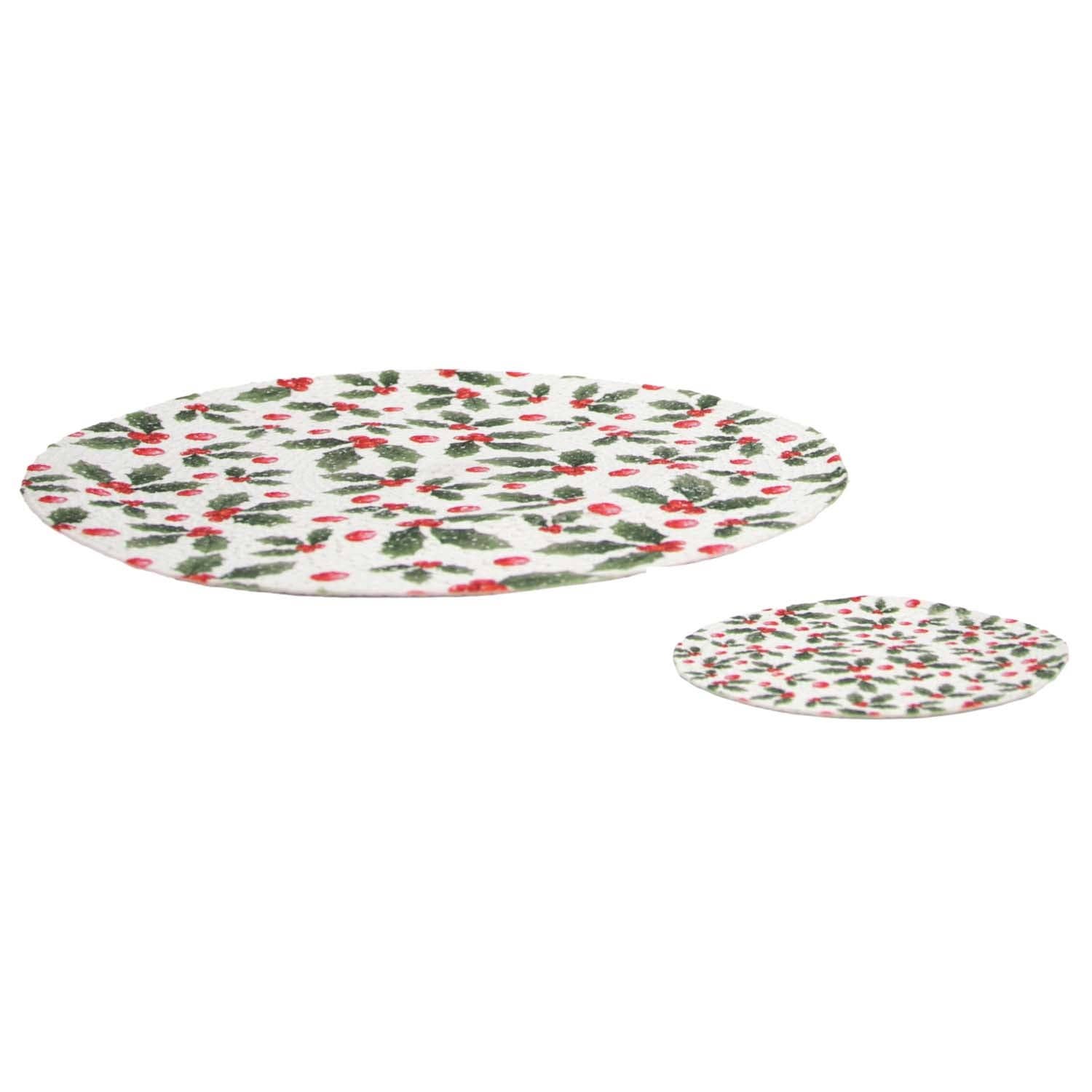 WT Collection - Vendita all'ingrosso Tovagliette - Set di 2 tovagliette di agrifoglio0