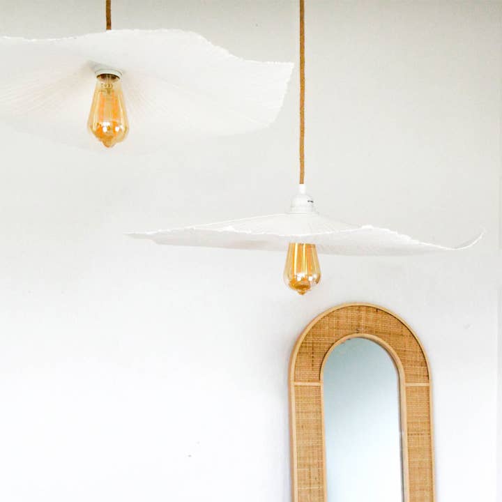 White Lampshade for suspension Louise mm L60 W54 H7cm for wholesale on Faire