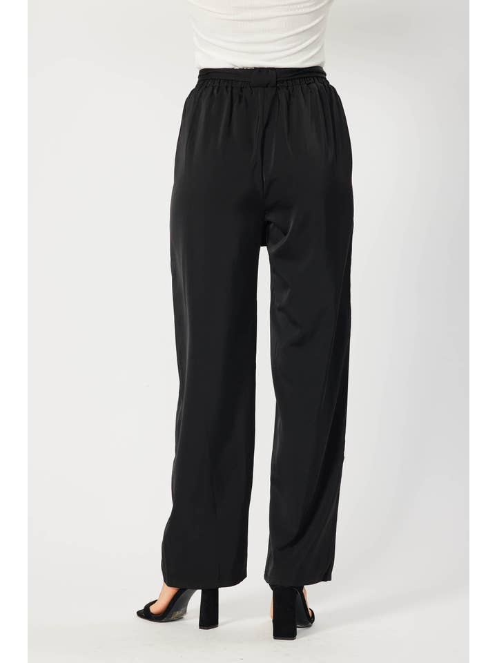 FSL Apparel - Wholesale Pants - Women's - IP7082 - SATIN TROUSER FEATURING BELT AMD ELASTIC WAIST BAND4