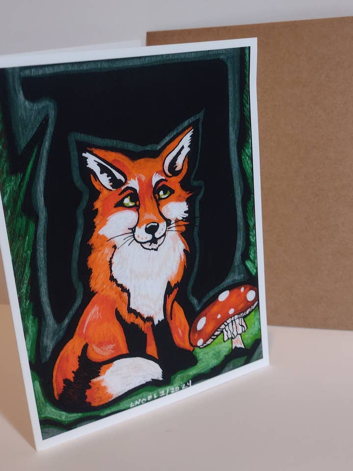 Tomt gratulationskort - Djurserie - Räv för wholesale av Laura Noel Art and Music