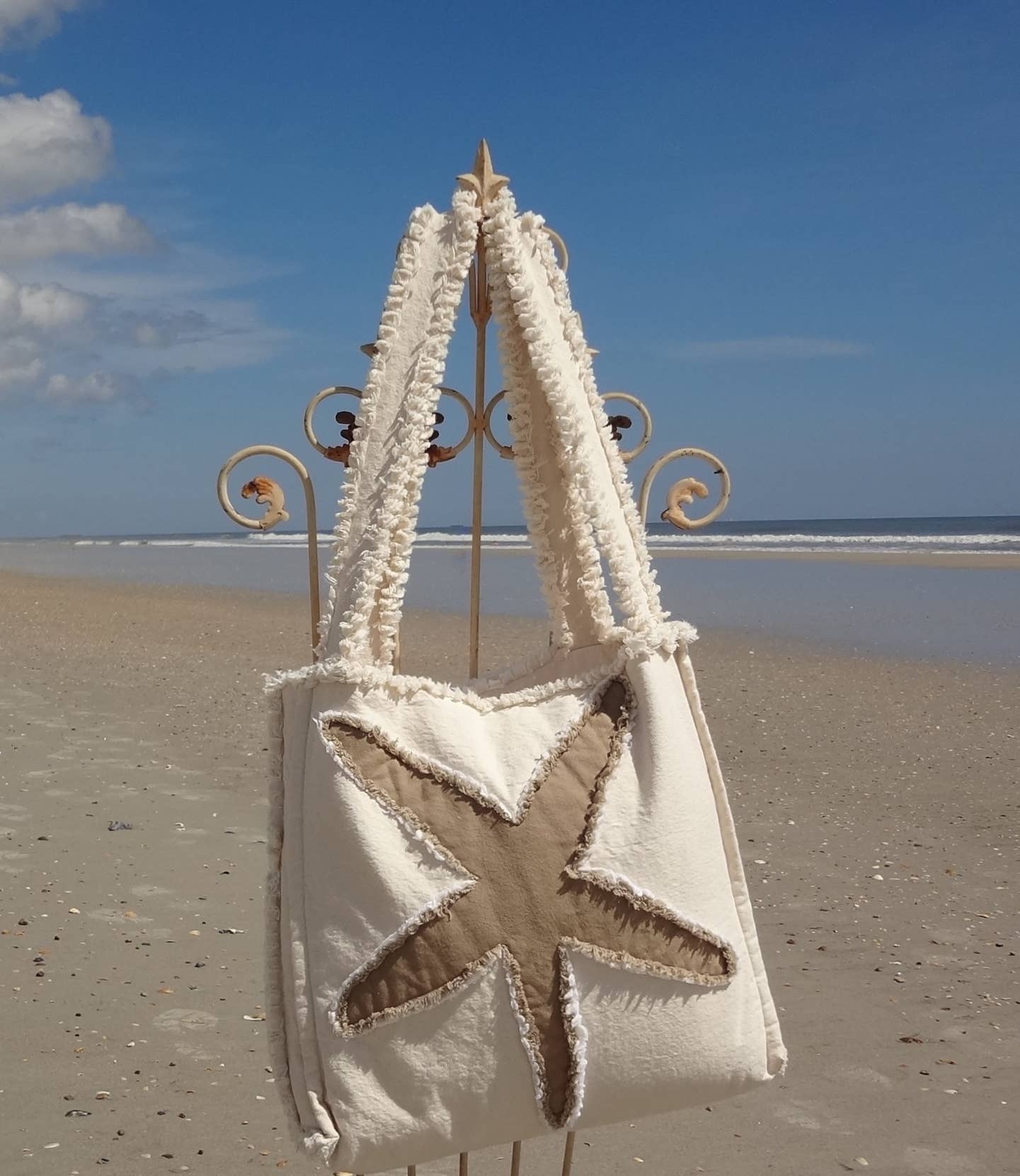 Sandy by the Sea Designs – Saco de praia por atacado – Bolsa de Praia Estrela-do-Mar Coastal2