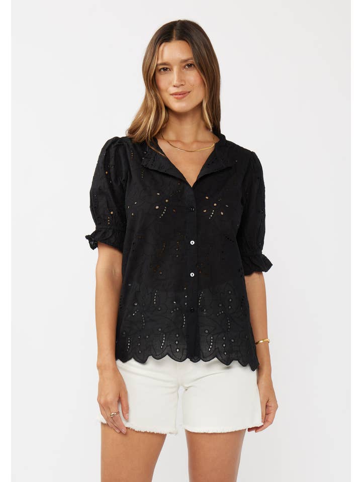 Lovestitch - Wholesale Blouse - Women's - Embroidered Eyelet Cotton Summer Top