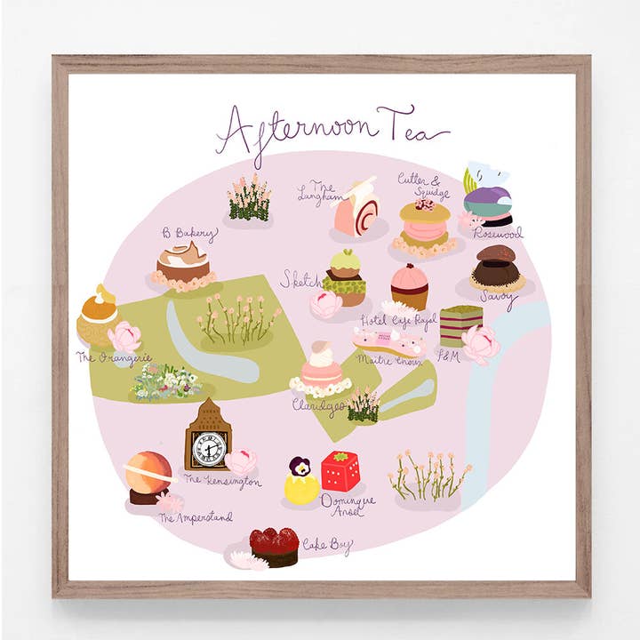 Impressão de chá da tarde de 12 x 12” por atacado de London Block by Block