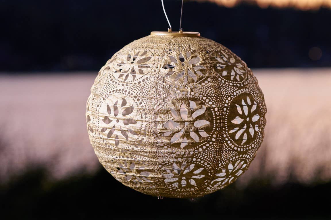 Allsop Home & Garden – Großhandel Außen-/Gartenleuchten – Stella Boho 30 cm Laterne mit solarem Globus - Perlmutt13