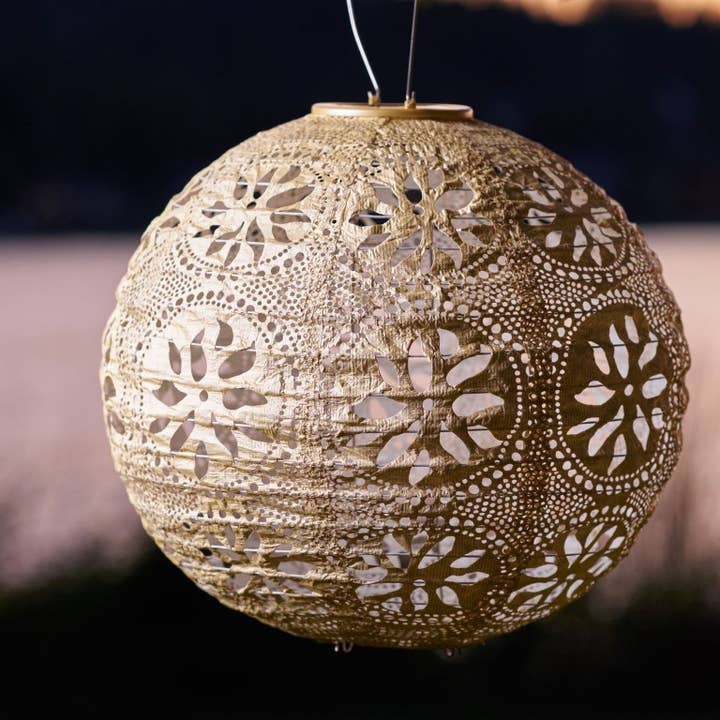 Allsop Home & Garden - Vente Lampe d'extérieur/de jardin - Lanterne solaire Boho Globe Stella 30 cm - Perle13