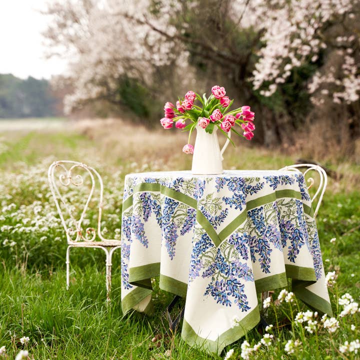 Couleur Nature - Wholesale Tablecloth - Wisteria Blue & Green | Tablecloth