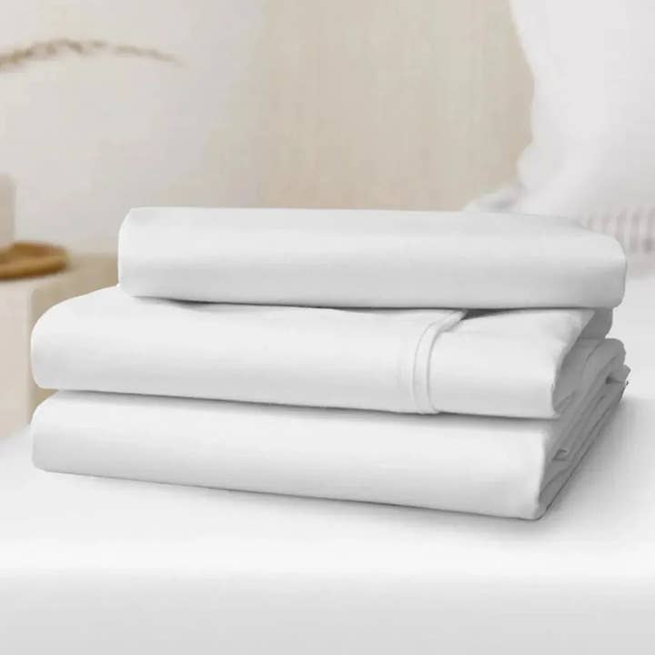 GDB Collection White Poly/Modal Blend Sheet for wholesale by Rifz Textiles Inc