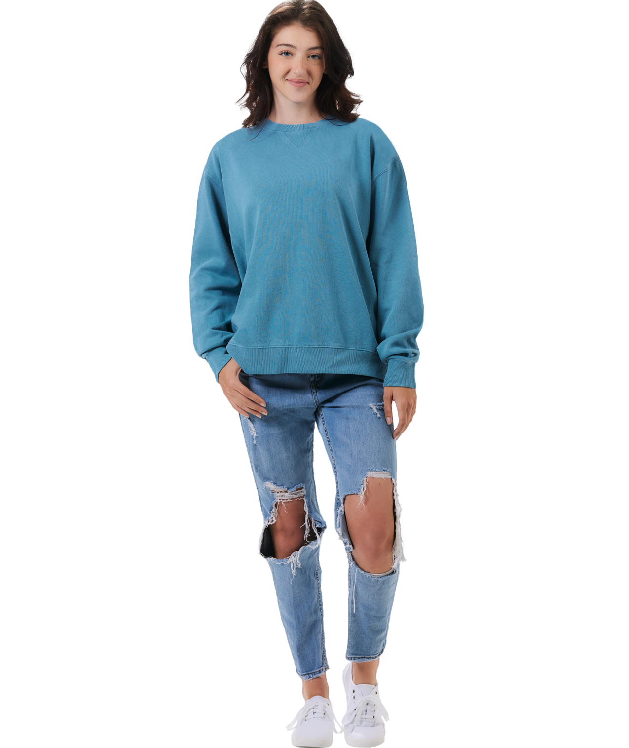 U.S. Apparel - Wholesale Sweatshirt - Women's - Unisex Garment Dyed Fleece Crew24