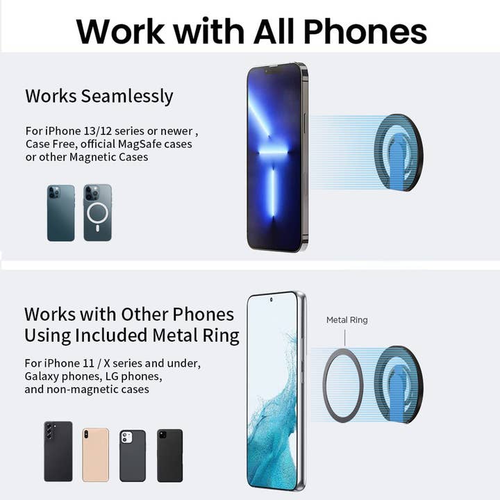 RapidX – wholesale Stativ för surfplatta – Blå Snapo 2-i-1 magnetisk telefon grepphållare och stativ