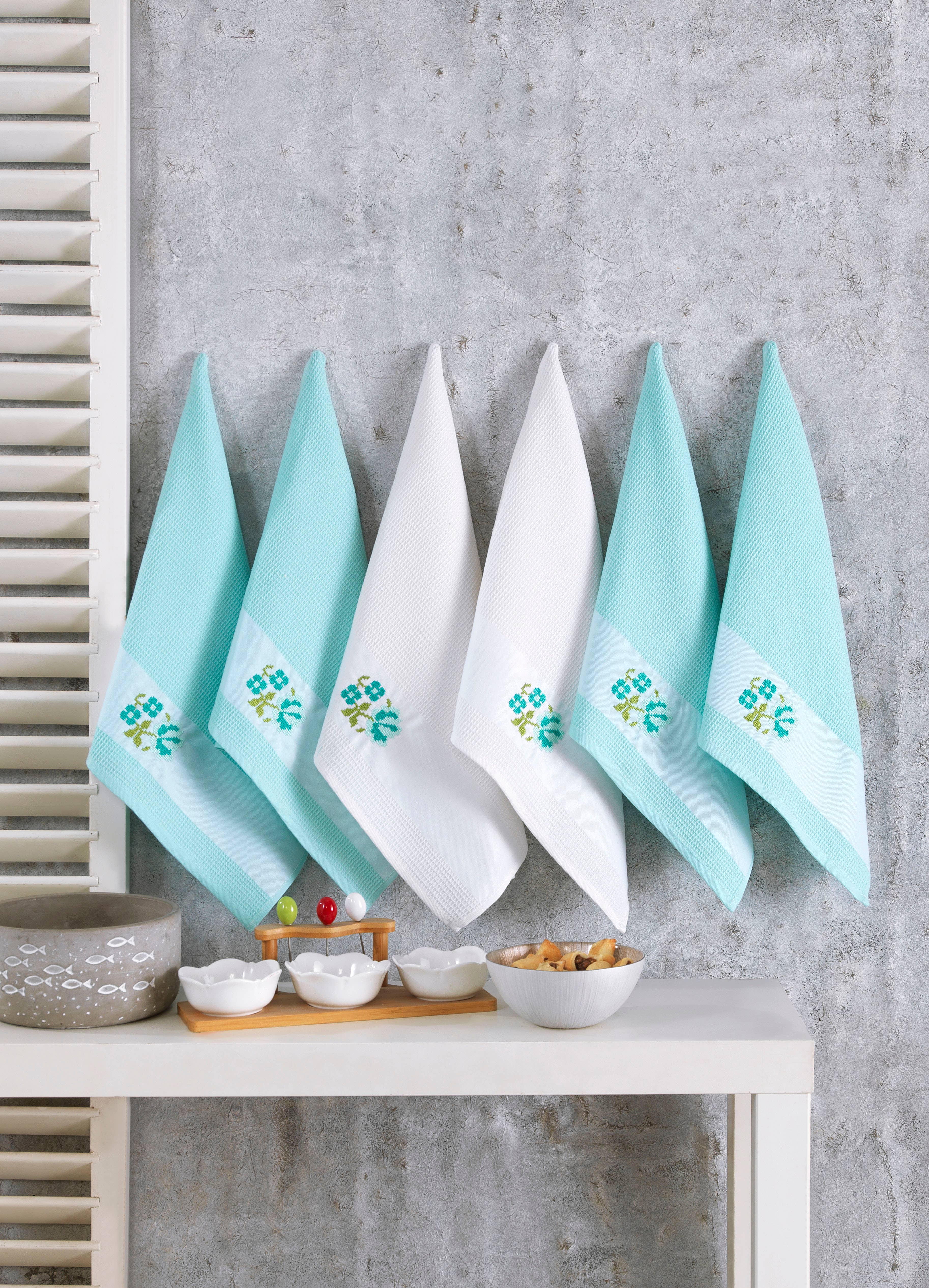 KAFTHAN - Venta al por mayor Paños de cocina - Toallas de cocina de Navidad y festivas | Juego de 6 en ártico y topo3