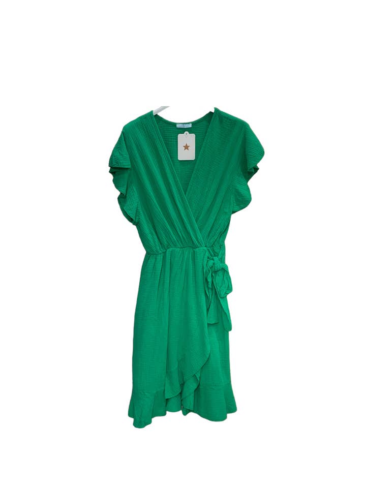 MOONSUN – Großhandel Kleid – Damen – Fliegerkleid aus Baumwollgaze mit Gürtel