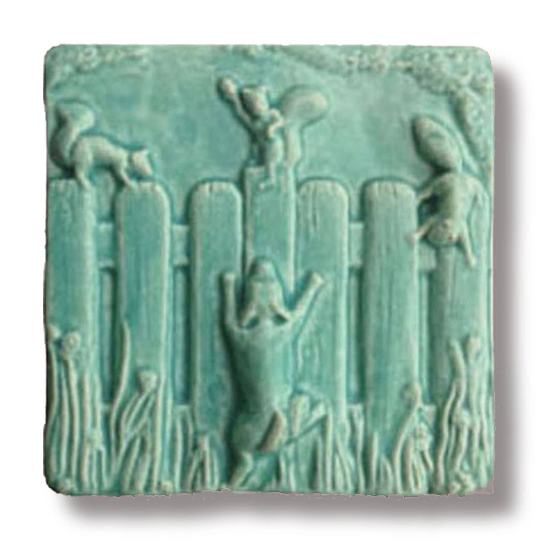 Whistling Frog Tile Inc. – Engroshandel Vægfliser – Hund ved hegn kunstflise 4x4 hundebutik gave0