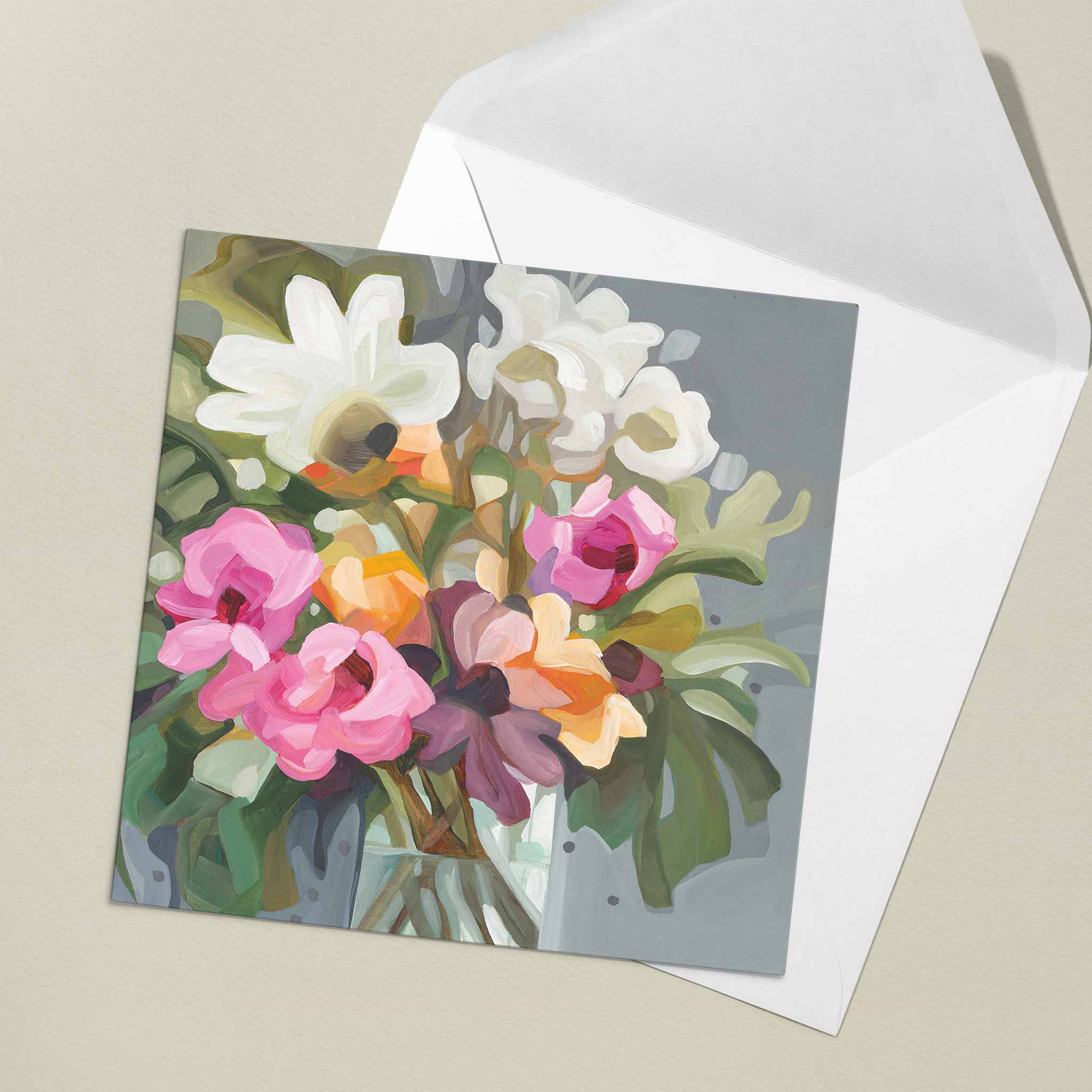 Susannah Bleasby Art - Wholesale Everyday Greeting Card - Felicity | Floral art card | Flower greeting card1